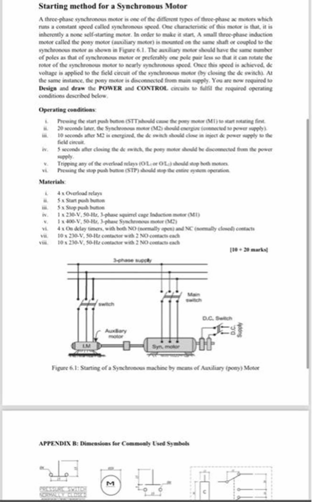 Starting method for a Synchronous Motor A three-phase synchronous motor ...